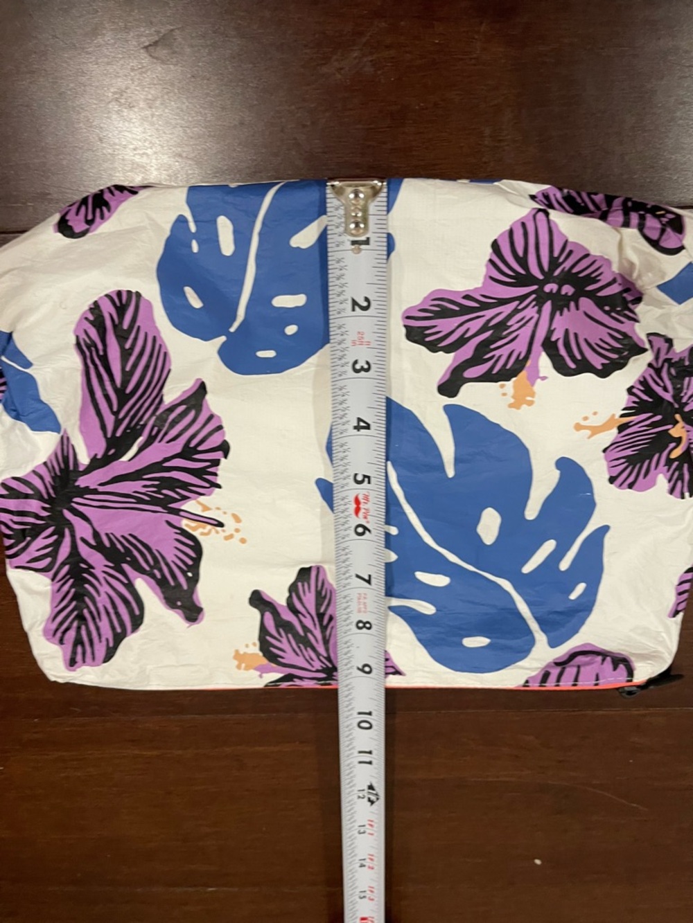 aloha collection floral print zipper pouch purple design - Picture 12 of 12